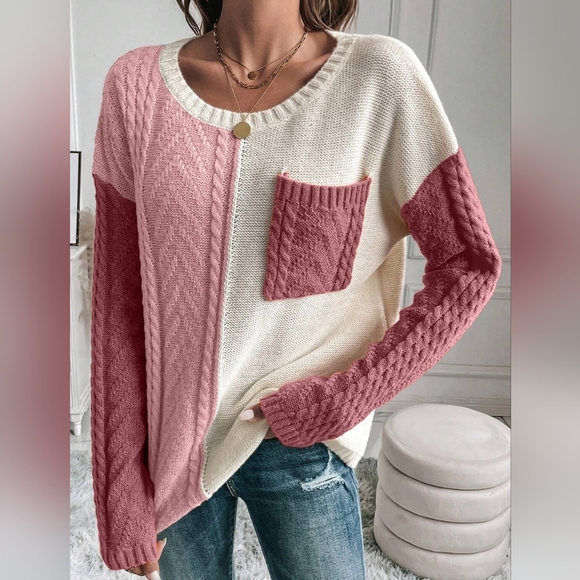 Mariana Blocked Sweater - Pink - Picture 2 of 6